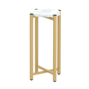 Beistelltisch PANO rund weiss/gold