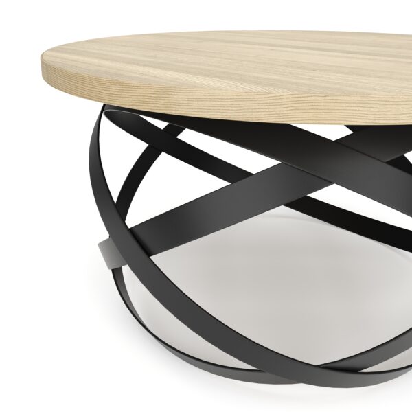 Beistelltisch RATEBEL rund 70 cm hellbraun/schwarz – Bild 4