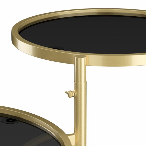 Beistelltisch mit 3 Tischplatten LOREDANA rund schwarz/gold – Bild 6