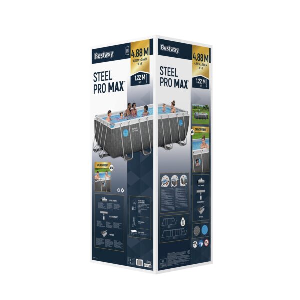 Bestway Pool Komplett-Set Splashview Rattan-Optik 488 x 244 x 122 cm – Bild 7