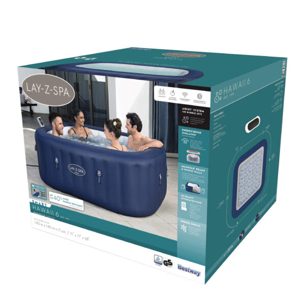 Bestway Whirlpool Lay-Z-Spa HAWAII rechteckig 6 Personen – Bild 9