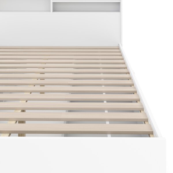 Bett Holz GENESIS mit Stauraum und Schubladen 140 x 200 cm weiss – Bild 8
