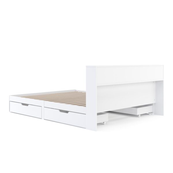 Bett Holz GENESIS mit Stauraum und Schubladen 160 x 200 cm weiss – Bild 7