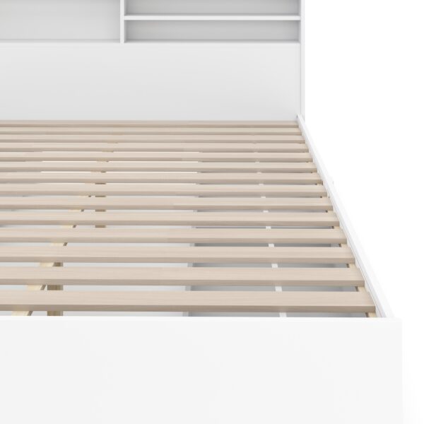 Bett Holz GENESIS mit Stauraum und Schubladen 160 x 200 cm weiss – Bild 8