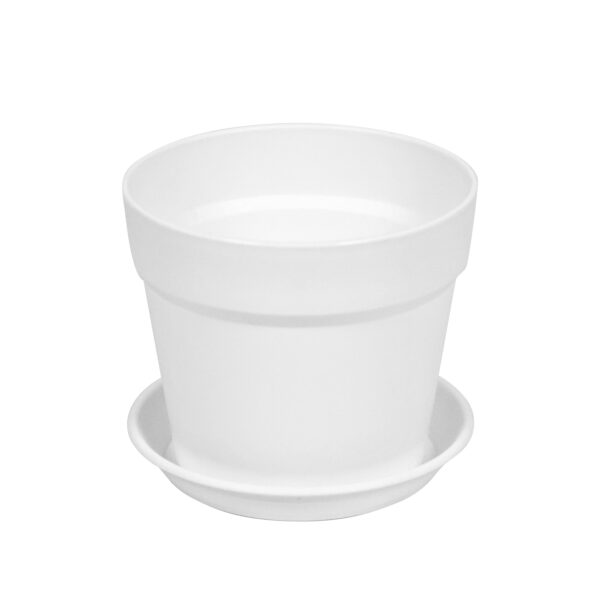 Blumentopf 16.5 cm 6er Set weiss – Bild 3