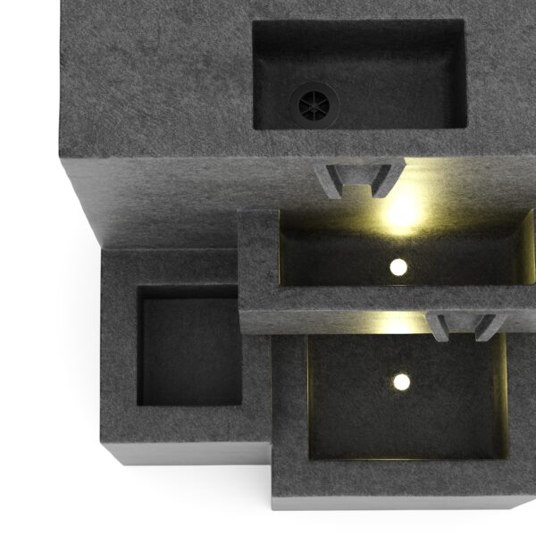 Brunnen Steinoptik mit LED bepflanzbar – Bild 7