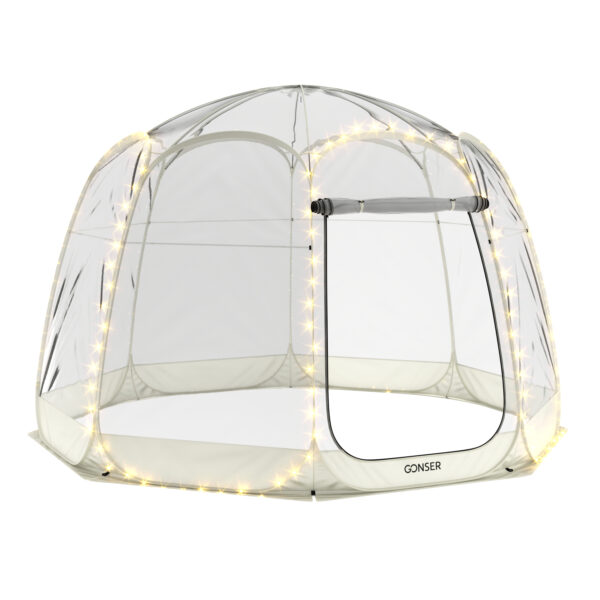 Pop-Up Bubble Zelt LED 8-10 Personen 3.8 m transparent/weiss – Bild 2