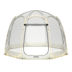 Pop-Up Bubble Zelt LED 8-10 Personen 3.8 m transparent/weiss