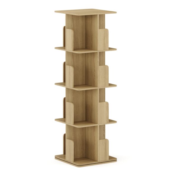 Bücherregal Drehregal CATO mit 16 Fächer 40 x 128 cm braun – Bild 2
