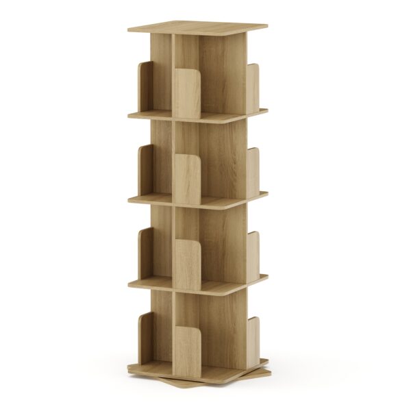 Bücherregal Drehregal CATO mit 16 Fächer 40 x 128 cm braun – Bild 3