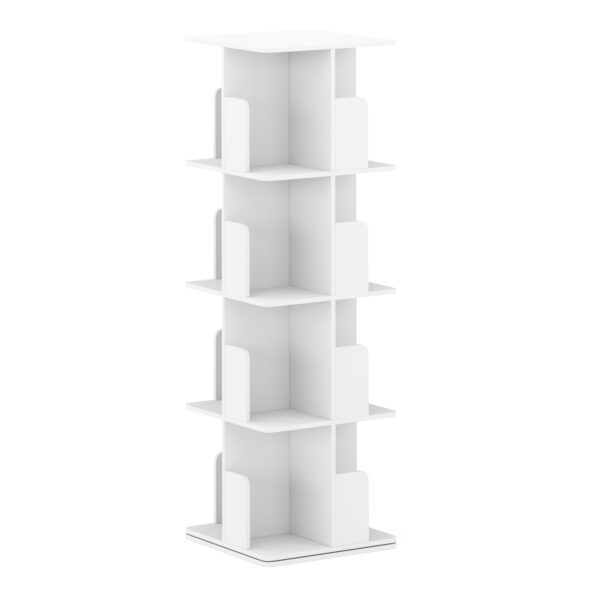 Bücherregal Drehregal CATO mit 16 Fächer 40 x 128 cm weiss – Bild 2