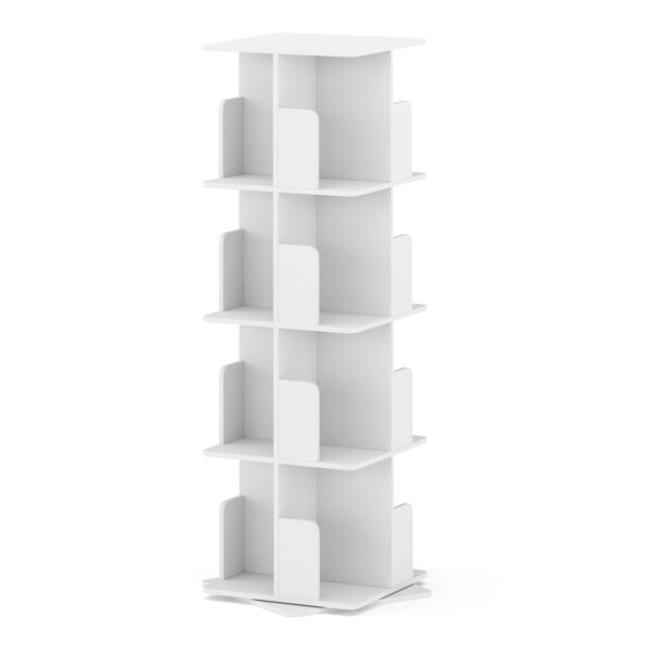 Bücherregal Drehregal CATO mit 16 Fächer 40 x 128 cm weiss – Bild 3