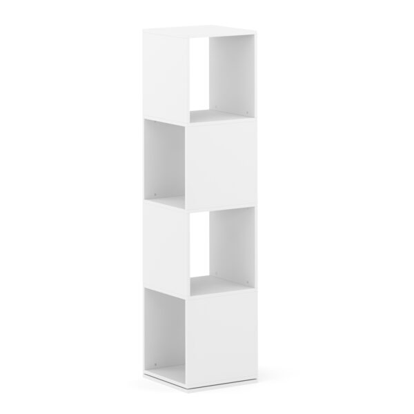 Bücherregal Drehregal KIANO mit 4 Ebenen 36 x 150 cm weiss – Bild 2