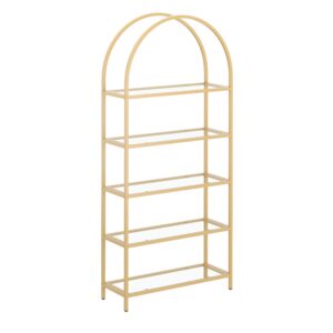 Bücherregal Glas TYRO 83 x 183 cm gold