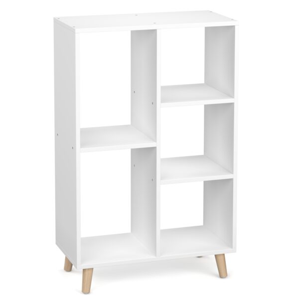 Bücherregal NORDIC mit 5 Fächern 60 x 30 x 95 cm weiss – Bild 2