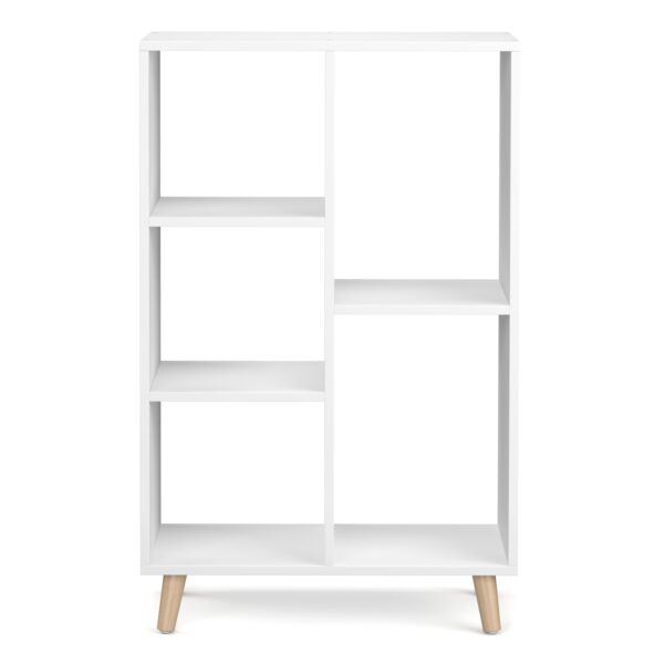 Bücherregal NORDIC mit 5 Fächern 60 x 30 x 95 cm weiss – Bild 3