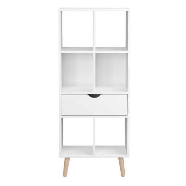 Bücherregal NORDIC 50 x 24 x 121 cm weiss – Bild 3