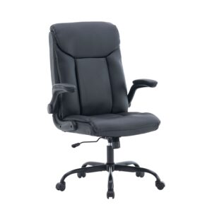 Bürostuhl Leder OPTIMUS schwarz