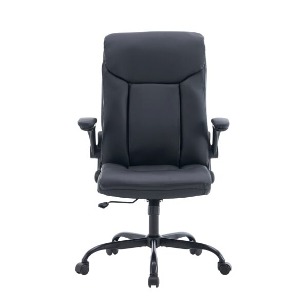 Bürostuhl Leder OPTIMUS schwarz – Bild 2