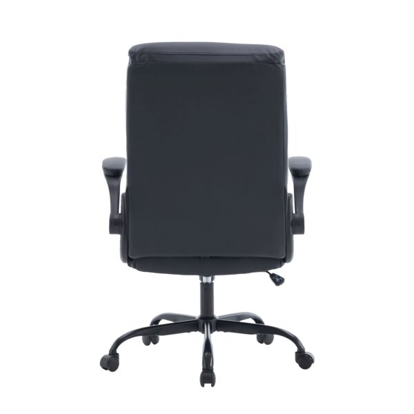 Bürostuhl Leder OPTIMUS schwarz – Bild 5