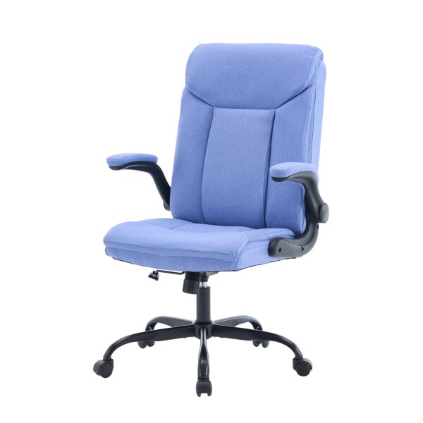 Bürostuhl Leinen OPTIMUS blau – Bild 3