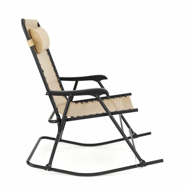 Campingstuhl Schaukelstuhl ADELAIDE klappbar beige – Bild 3