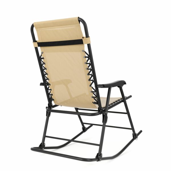 Campingstuhl Schaukelstuhl ADELAIDE klappbar beige – Bild 4