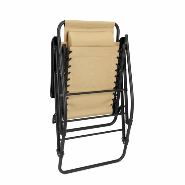 Campingstuhl Schaukelstuhl ADELAIDE klappbar beige – Bild 5