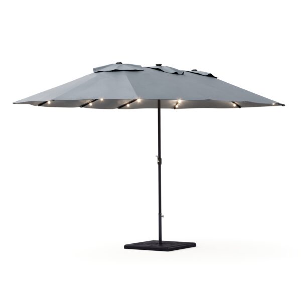 Doppel-Sonnenschirm OZE mit LED 460 x 270 cm anthrazit – Bild 2