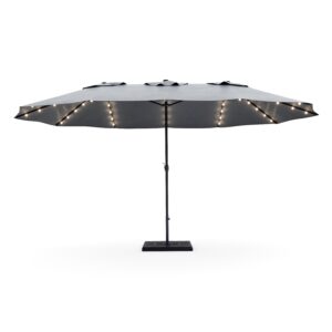 Doppel-Sonnenschirm OZE mit LED 460 x 270 cm anthrazit