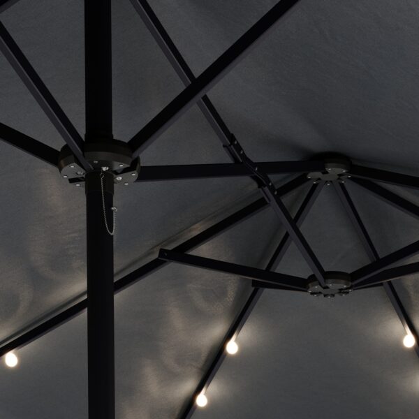 Doppel-Sonnenschirm OZE mit LED 460 x 270 cm anthrazit – Bild 6