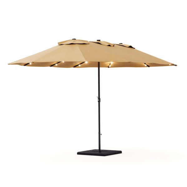 Doppel-Sonnenschirm OZE mit LED 460 x 270 cm braun – Bild 2