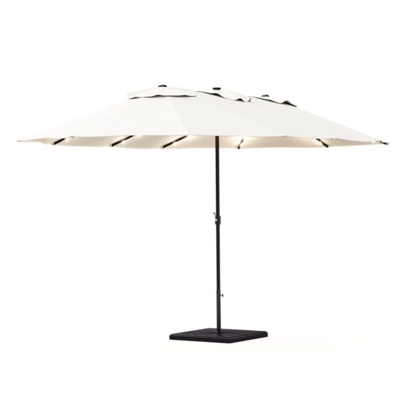 Doppel-Sonnenschirm OZE mit LED 460 x 270 cm weiss – Bild 2