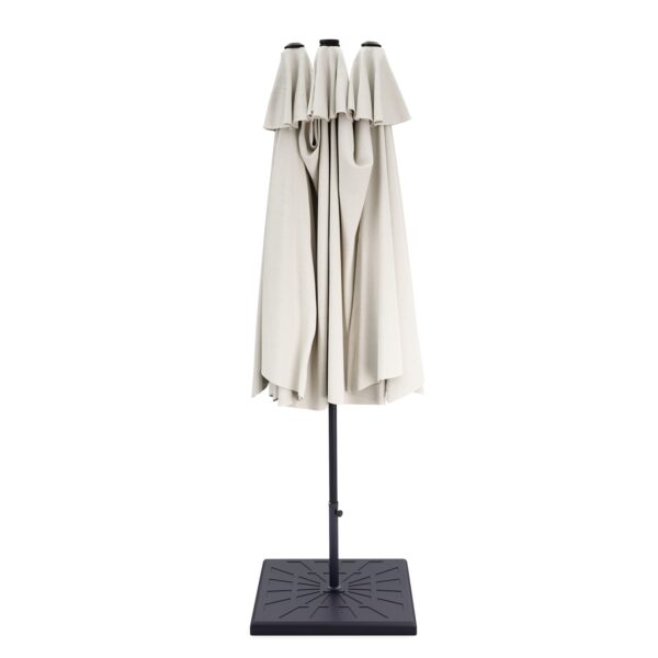 Doppel-Sonnenschirm OZE mit LED 460 x 270 cm weiss – Bild 3