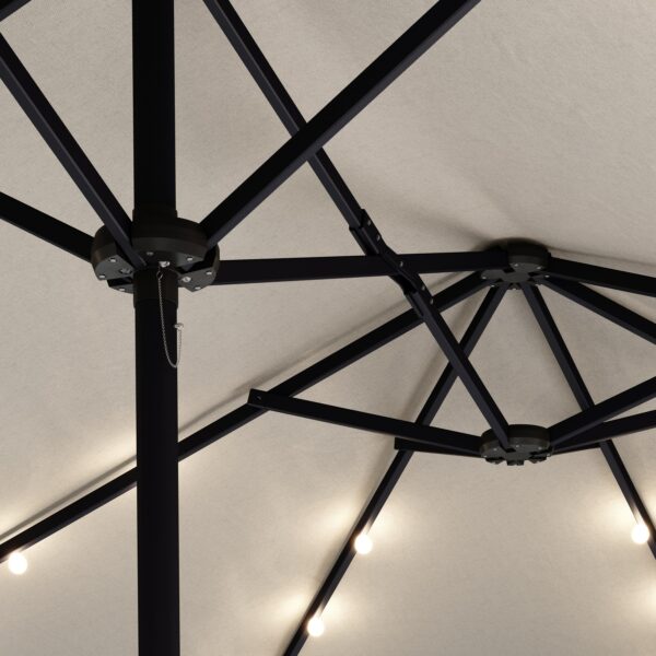 Doppel-Sonnenschirm OZE mit LED 460 x 270 cm weiss – Bild 6