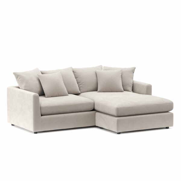 Ecksofa Cord ILONA creme
