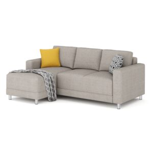 Ecksofa ERIN links grau/beige