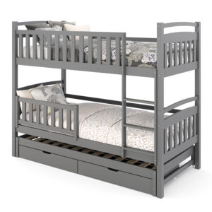 Etagenbett JULIETTE mit Ausziehfunktion 90 x 200 cm anthrazit