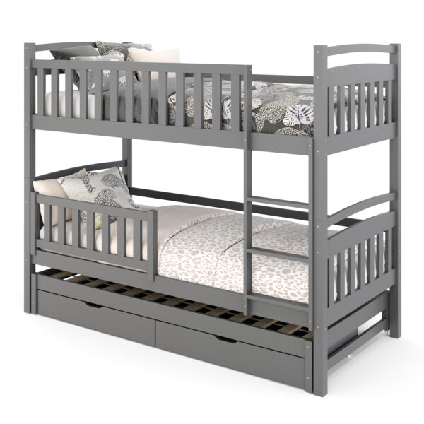 Etagenbett JULIETTE mit Ausziehfunktion 90 x 200 cm anthrazit