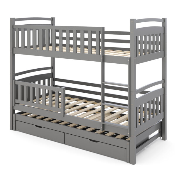 Etagenbett JULIETTE mit Ausziehfunktion 90 x 200 cm anthrazit – Bild 3