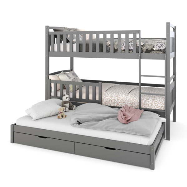 Etagenbett JULIETTE mit Ausziehfunktion 90 x 200 cm anthrazit – Bild 2