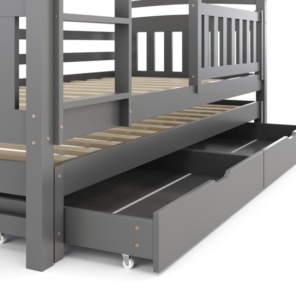 Etagenbett JULIETTE mit Ausziehfunktion 90 x 200 cm anthrazit – Bild 9
