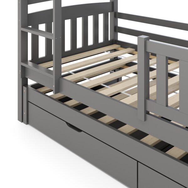 Etagenbett JULIETTE mit Ausziehfunktion 90 x 200 cm anthrazit – Bild 7