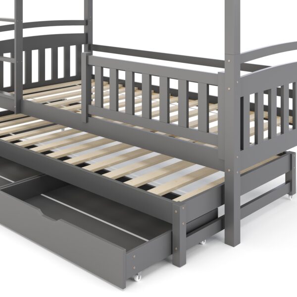 Etagenbett JULIETTE mit Ausziehfunktion 90 x 200 cm anthrazit – Bild 8