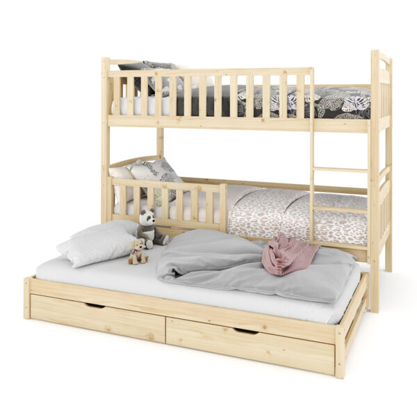 Etagenbett JULIETTE mit Ausziehfunktion 90 x 200 cm natur – Bild 2