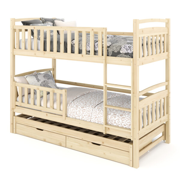 Etagenbett JULIETTE mit Ausziehfunktion 90 x 200 cm natur