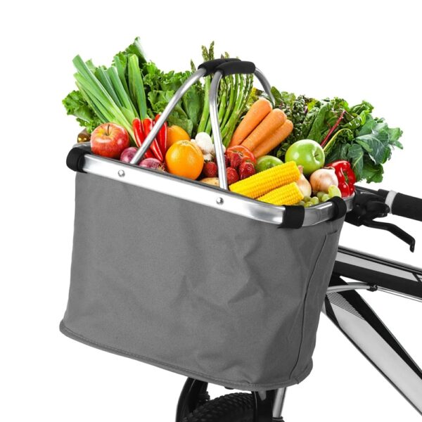 Velokorb vorne faltbar 35 x 21 cm grau – Bild 2