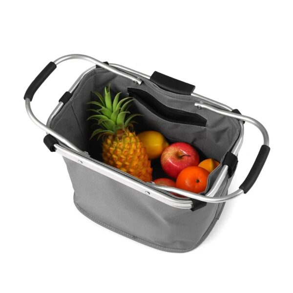 Velokorb vorne faltbar 35 x 21 cm grau – Bild 3