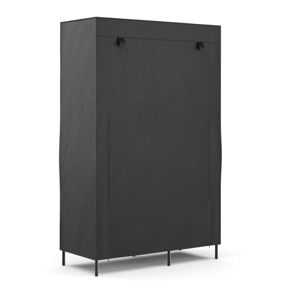 Faltschrank mit rollbaren Türen 105 x 168 cm schwarz – Bild 2