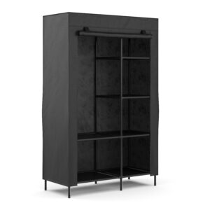Faltschrank mit rollbaren Türen 105 x 168 cm schwarz